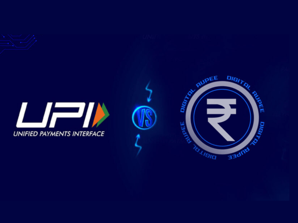 Different between digital rupee and UPI
